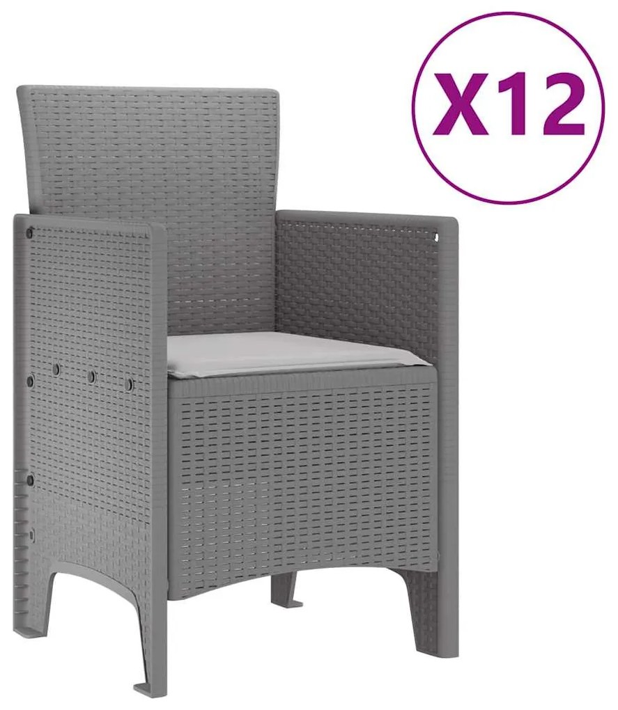 Conjunto de Jantar para Jardim 13 pcs Cinzento-claro