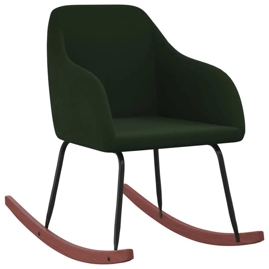 330725 vidaXL Cadeira de baloiço veludo verde-escuro