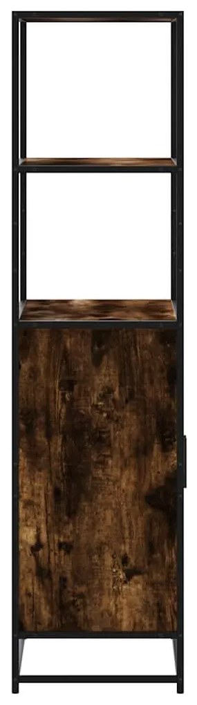Armário alto 68x35x139 cm madeira e metal carvalho fumado