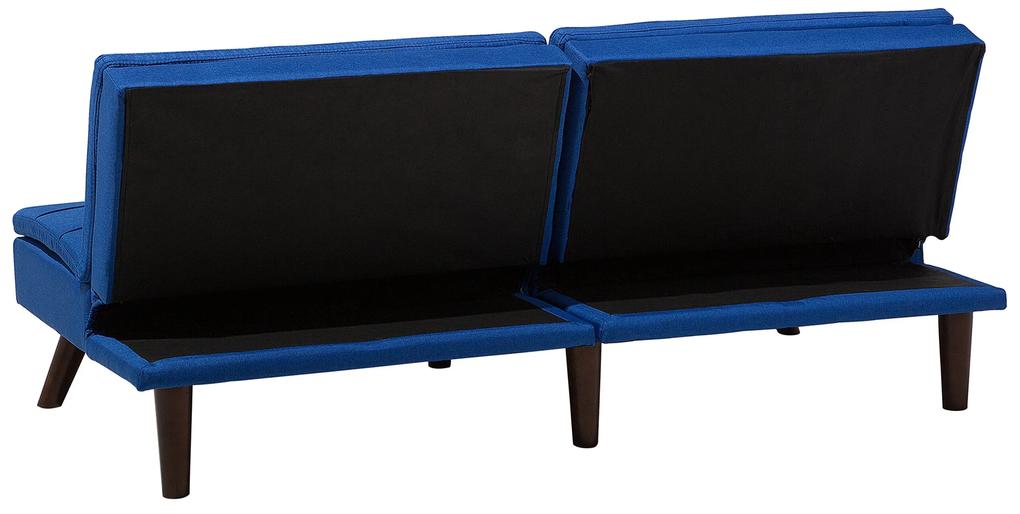 Sofá-cama de 3 lugares em tecido azul RONNE Beliani