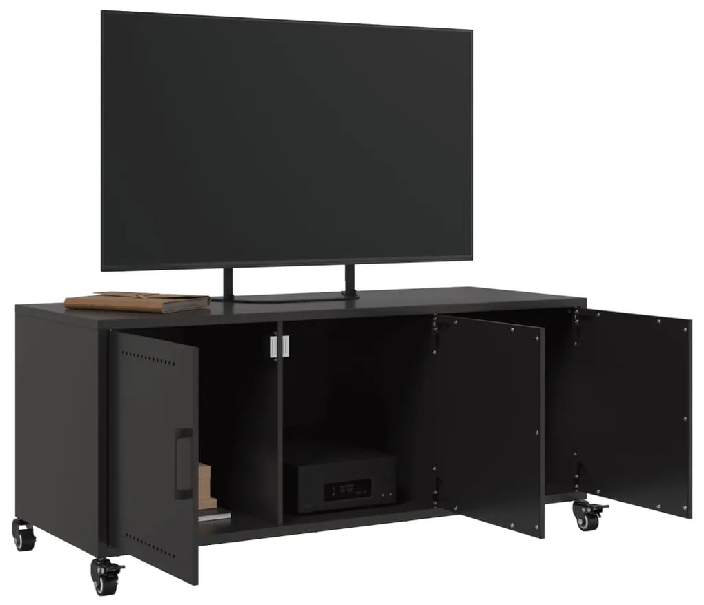Móvel de TV 100,5x39x43,5 cm aço preto
