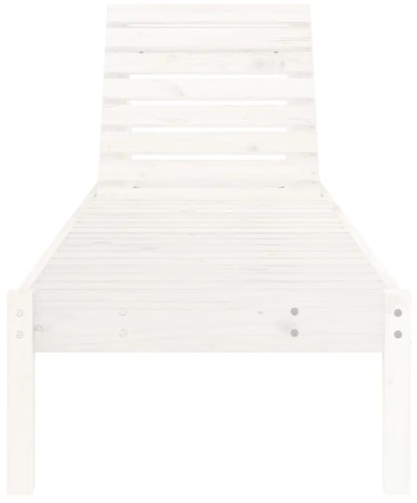 Espreguiçadeira 199,5x60x74 cm madeira de pinho maciça branco