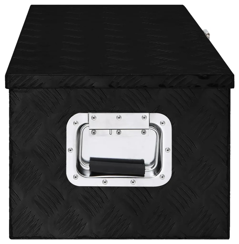 Caixa de arrumação 80x39x30 cm alumínio preto