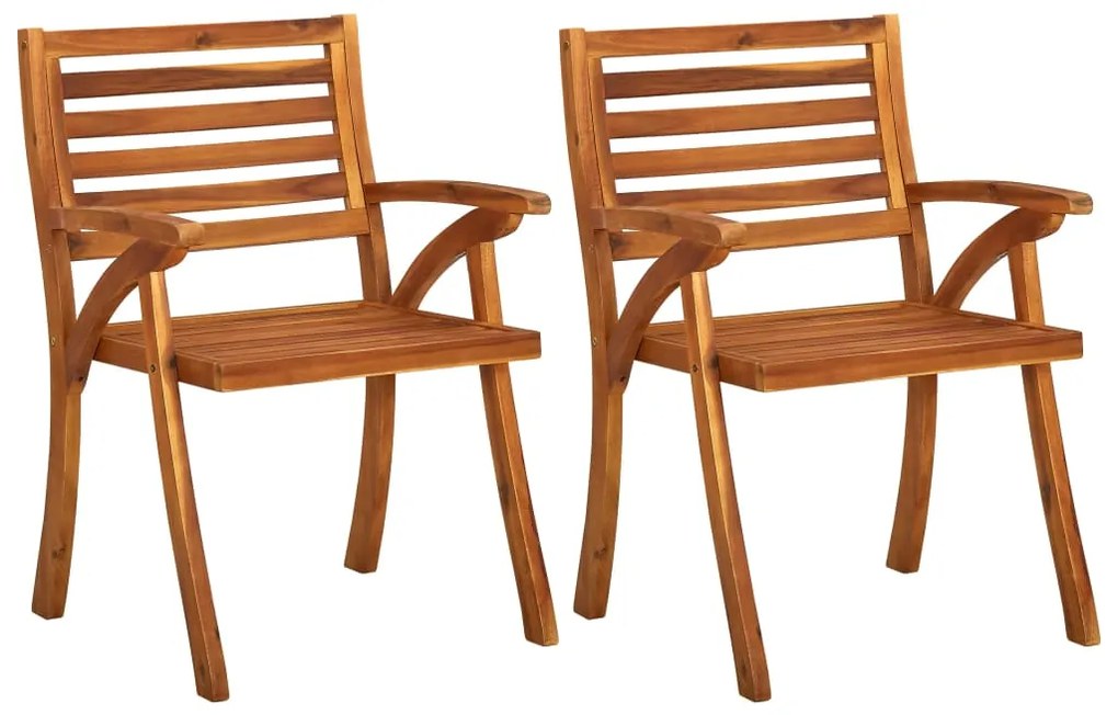 vidaXL Cadeiras de jardim 2 pcs madeira de acácia maciça