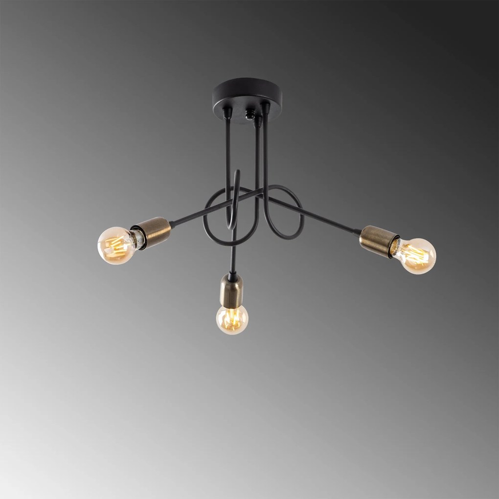 Candeeiro de Teto Viraj – Preto Antigo – 46 x 46 cm