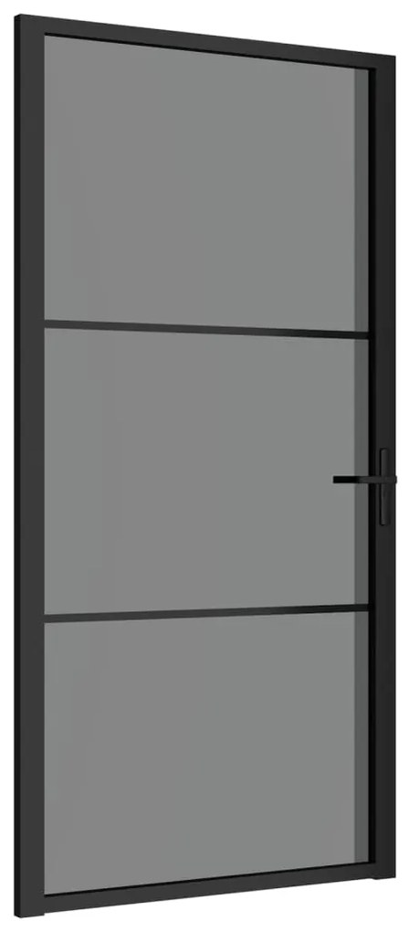 Porta de interior 102,5x201,5 cm vidro ESG e alumínio preto