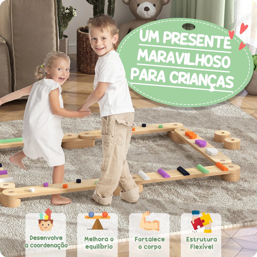 AIYAPLAY Traves de Equilíbrio Jogo de Equilíbrio de Madeira para Crian