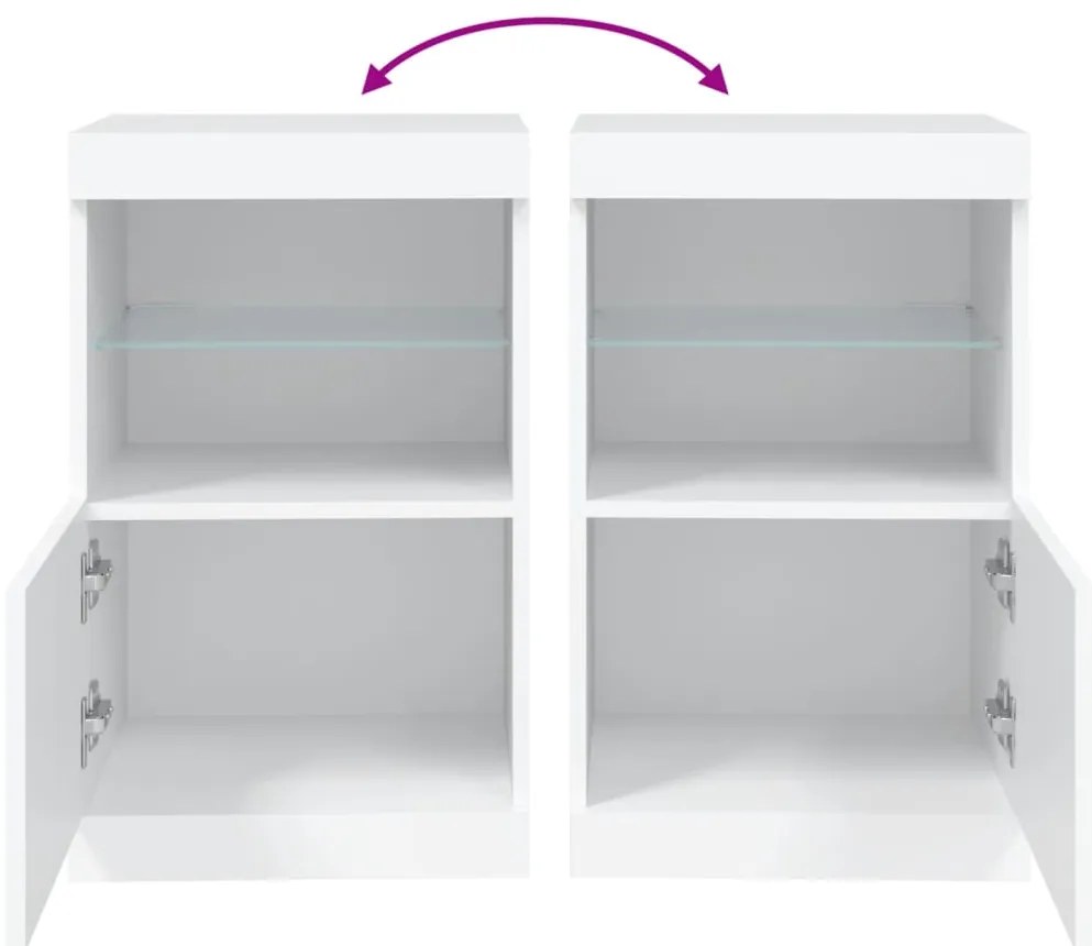 Aparador com luzes LED 41x37x67 cm branco
