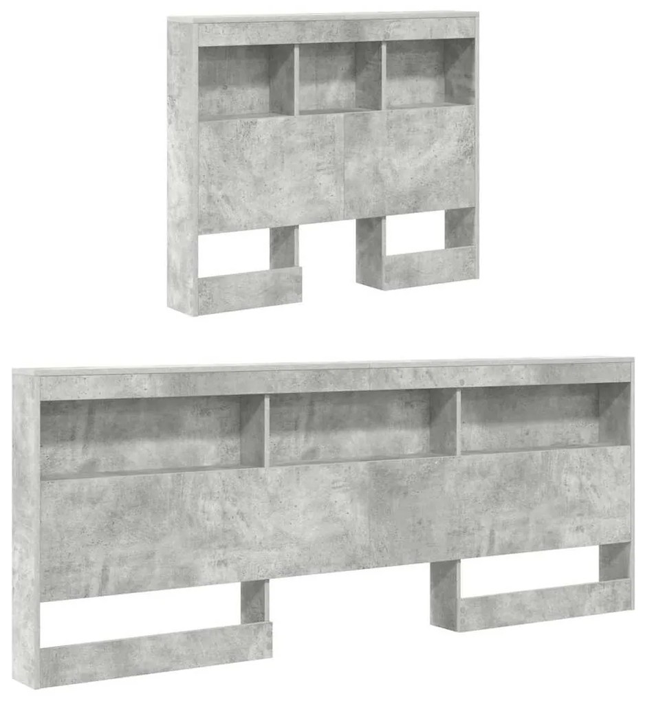 Cama de Estante Cinza Concreto 75x190 cm - Madeira Estruturada