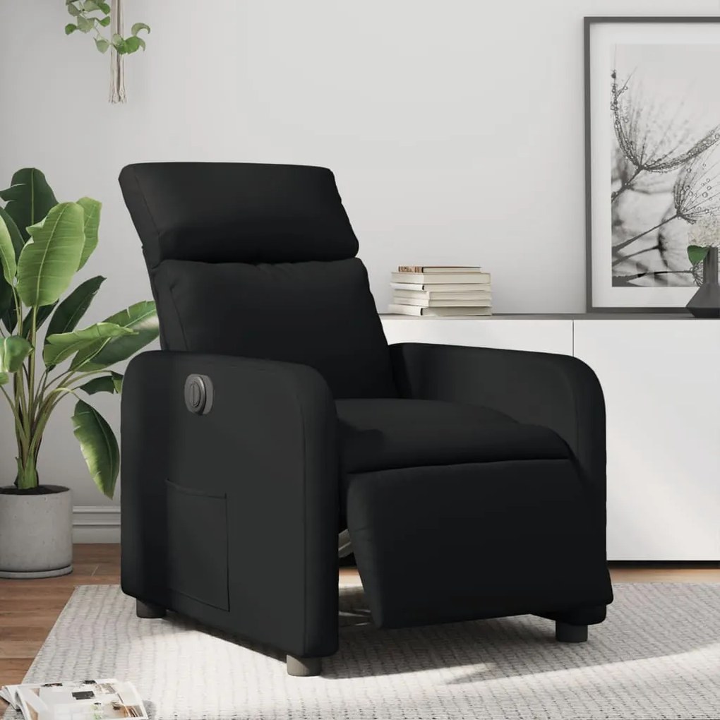 Poltrona reclinável elétrica couro artificial preto