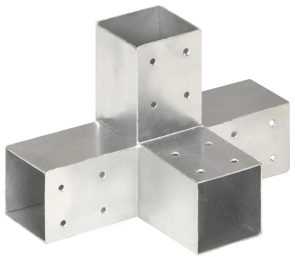 vidaXL Base para poste em forma de X 71x71 mm metal galvanizado