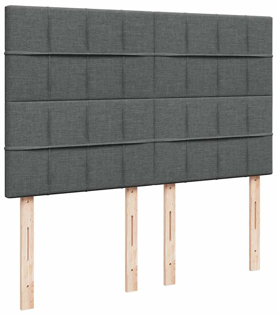 Cama com molas/colchão 140x200 cm tecido cinzento-escuro
