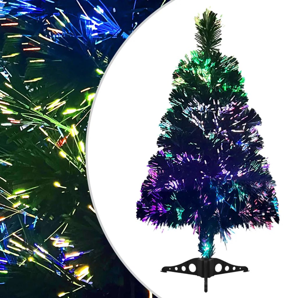 vidaXL Árvore de Natal artificial fibra óptica 64 cm verde