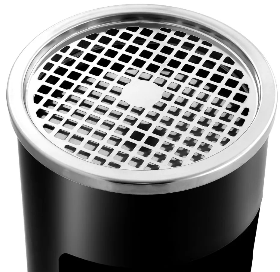 Caixote do lixo com cinzeiro para parede 26 L aço preto