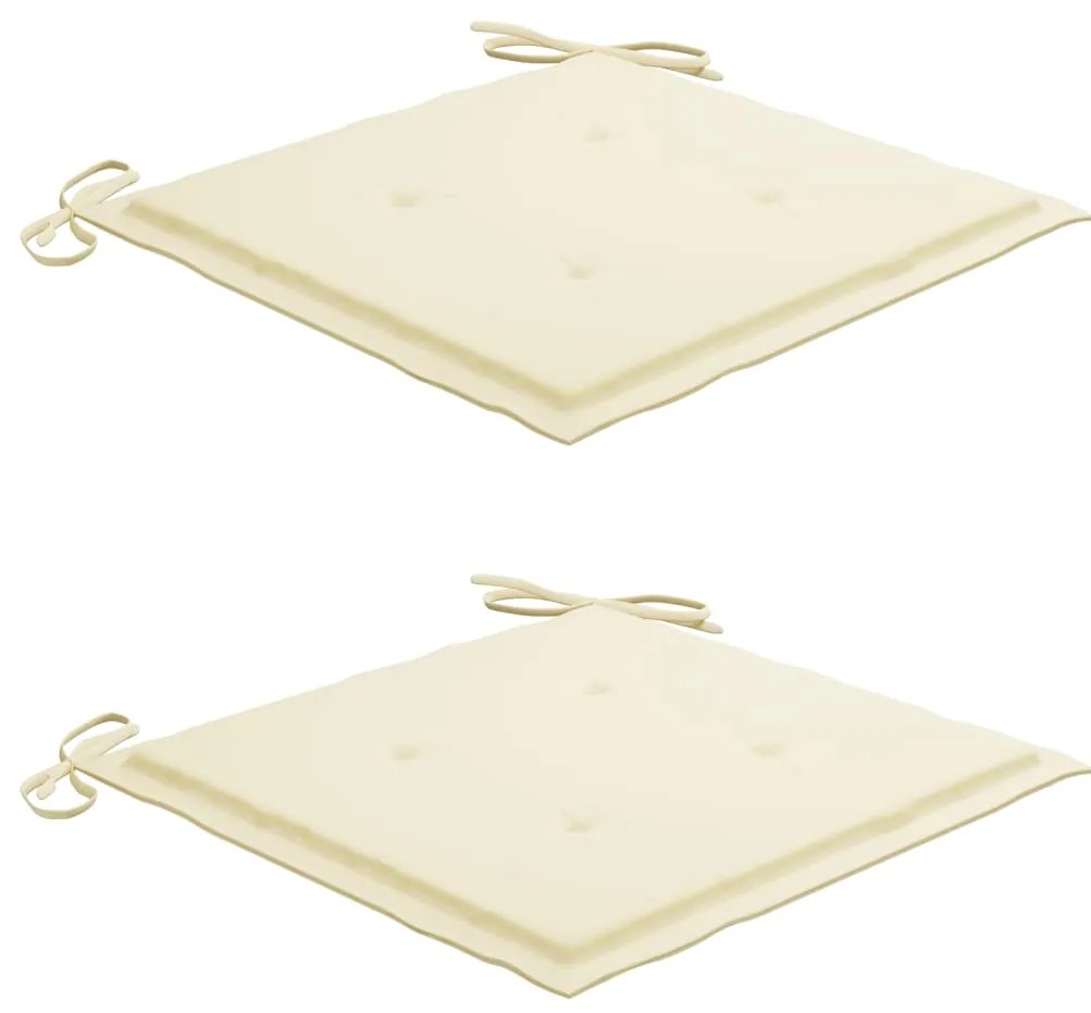 Cadeiras de jardim com almofadões 2 pcs acácia maciça e aço