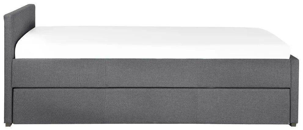 Cama dupla em tecido cinzento escuro 90 x 200 cm MARMANDE Beliani