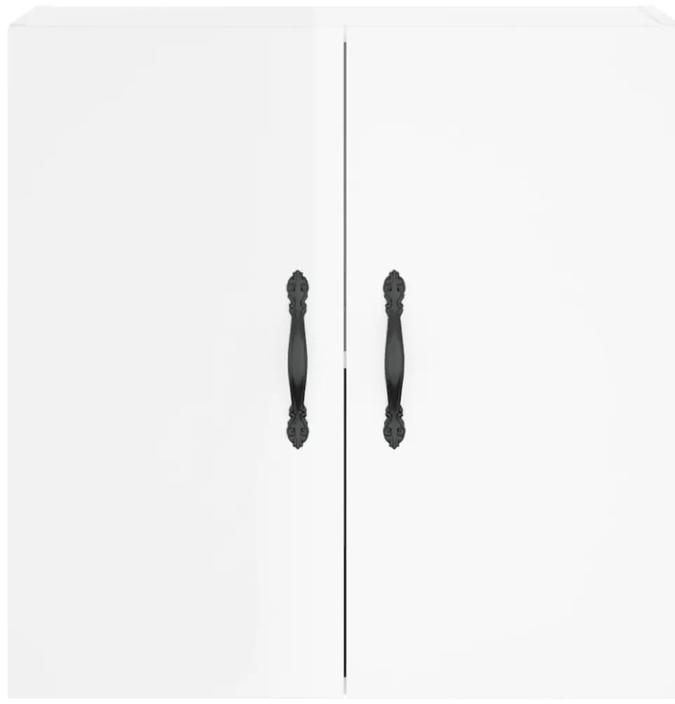 Armário de parede 60x31x60cm derivados madeira branco brilhante