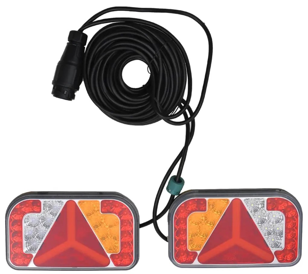 vidaXL Farolins reboque 2 pcs 24x5x14,5 cm lâmpada LED 12V vermelho