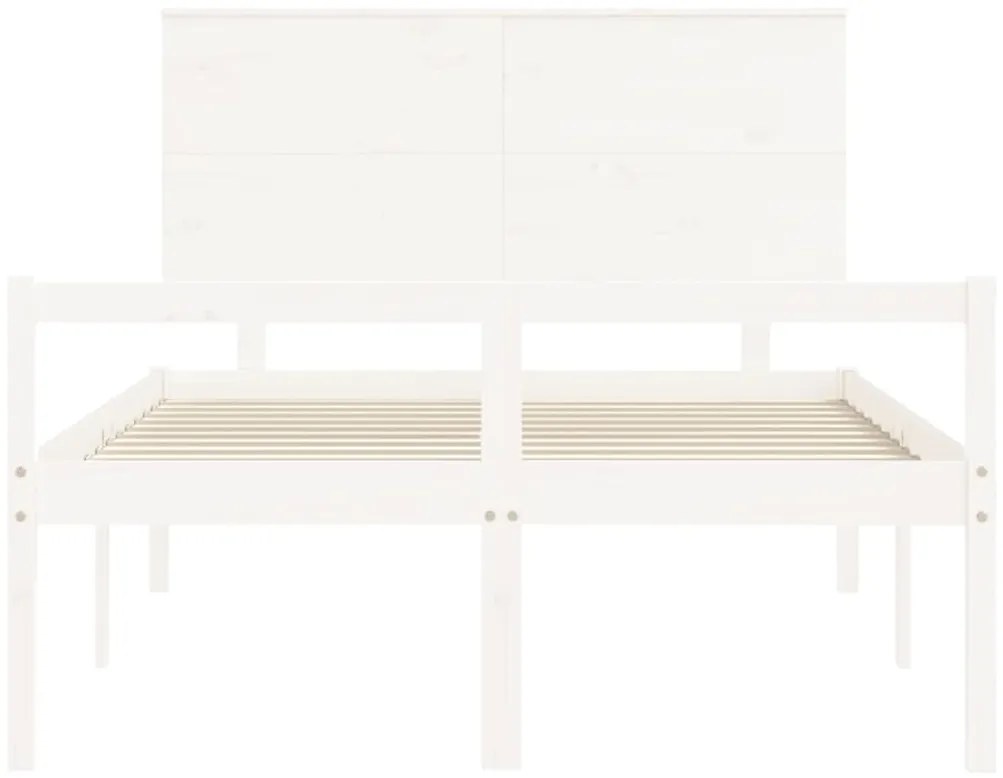 Cama de casal para idosos com cabeceira madeira maciça branco