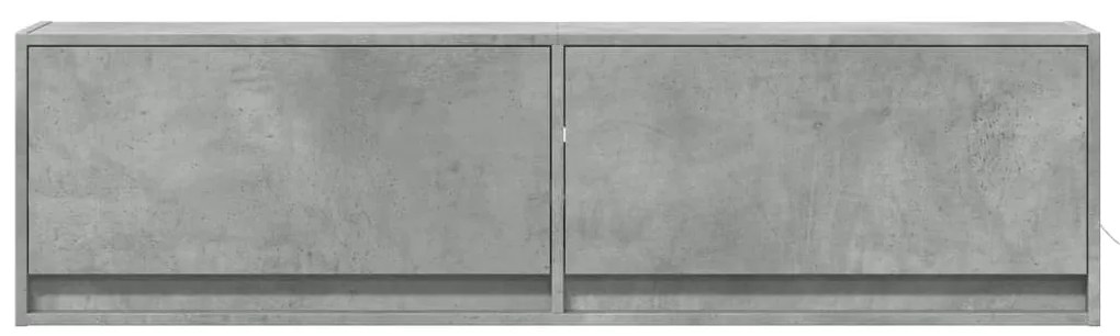 Móvel de parede p/ TV c/ luzes LED 140x31x38cm cinzento cimento