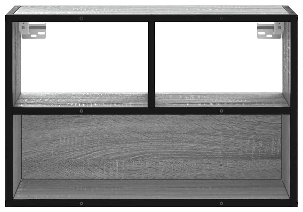 Móvel p/ TV 60x31x39,5 cm deriv. madeira/metal cinzento sonoma