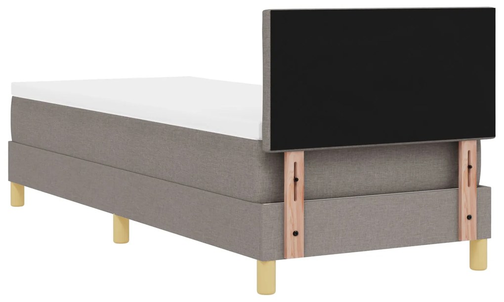 Cama Box Spring com Colchão Taupe 80x200 cm Tecido