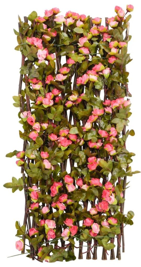  Treliça hera artificial extensível 5 pcs 180x60 cm rosa escuro