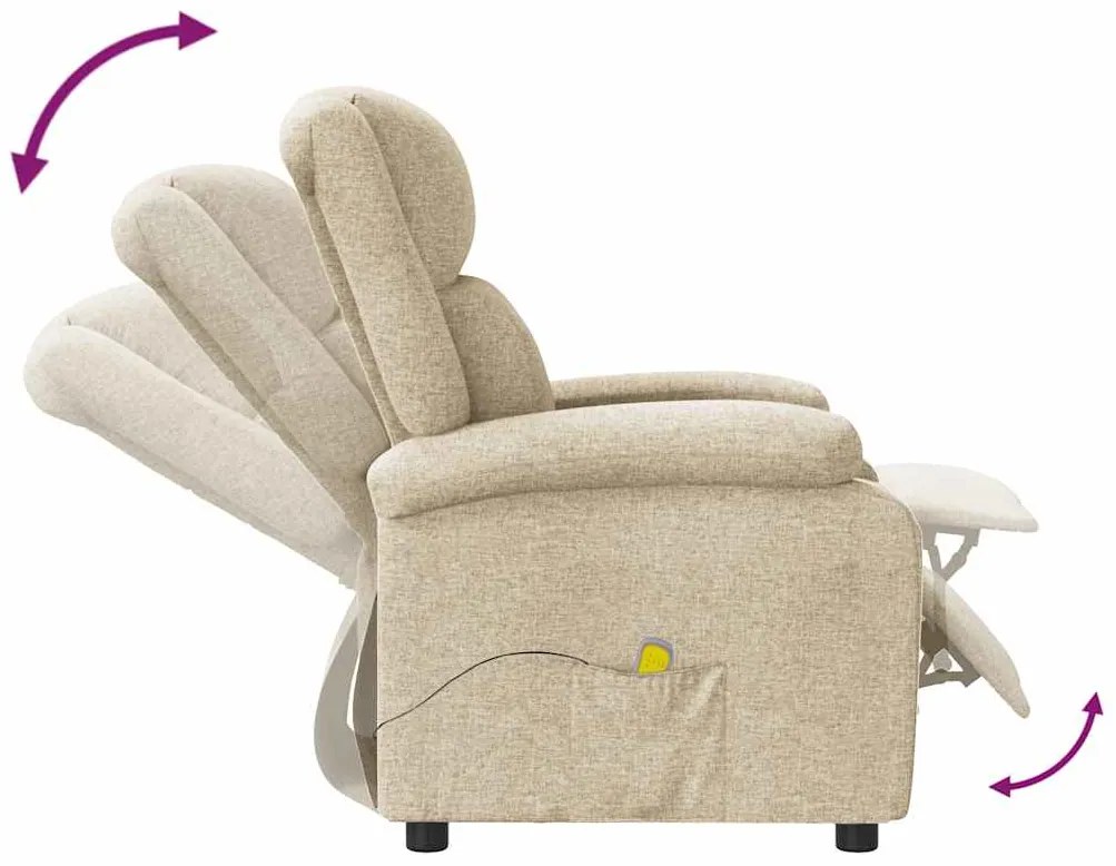 Poltrona de massagens tecido cor creme