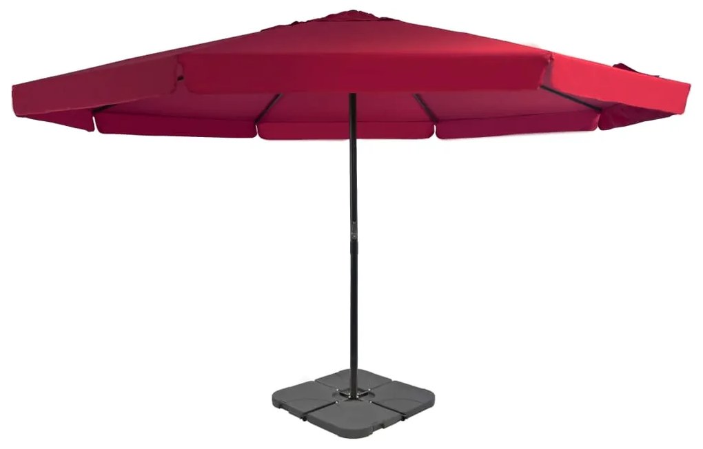 vidaXL Guarda-sol de jardim com base portátil vermelho
