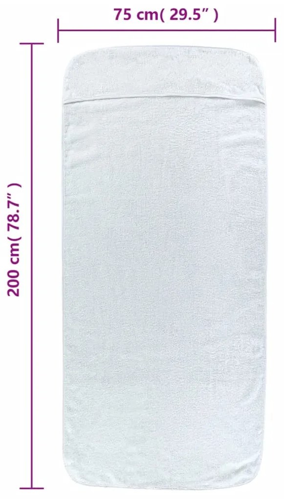 Toalhas de praia 2 pcs 75x200 cm tecido 400 GSM branco