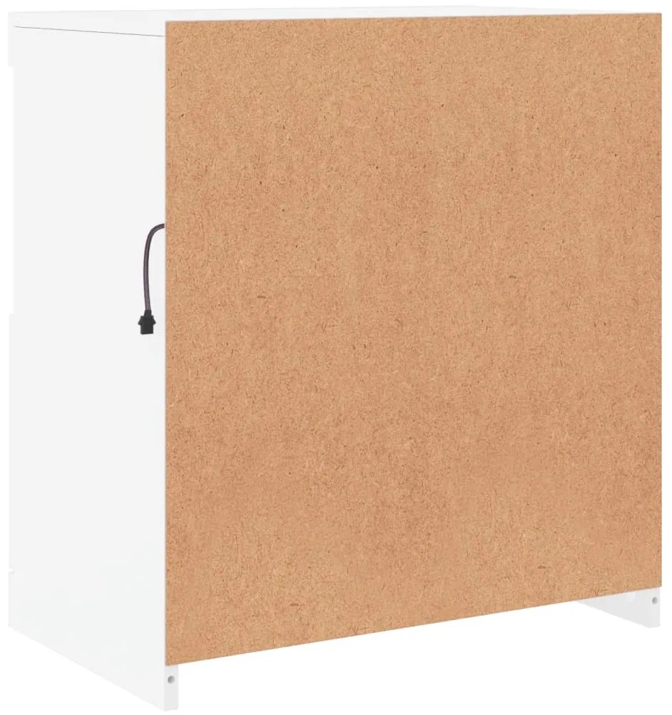 Aparador com luzes LED 60x37x67 cm branco