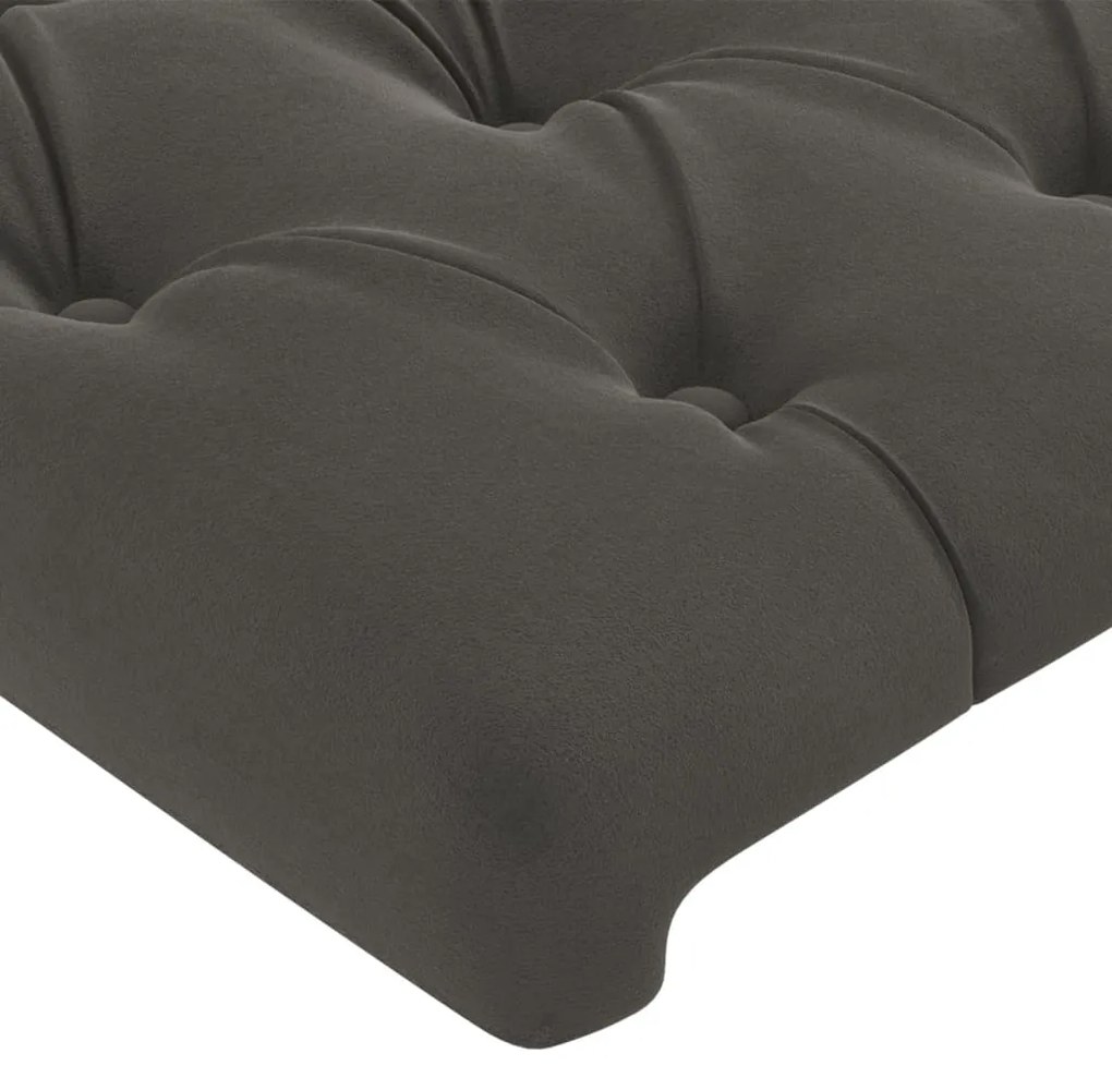 Cabeceira cama c/ abas veludo 83x23x118/128 cm cinzento-escuro