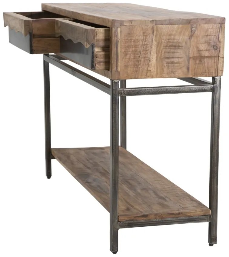 MESA CONSOLA YELLOWSTONE 118X40X80 CM (MADEIRA DE ACÁCIA NILÓTICA) CASTANHO E PRETO
