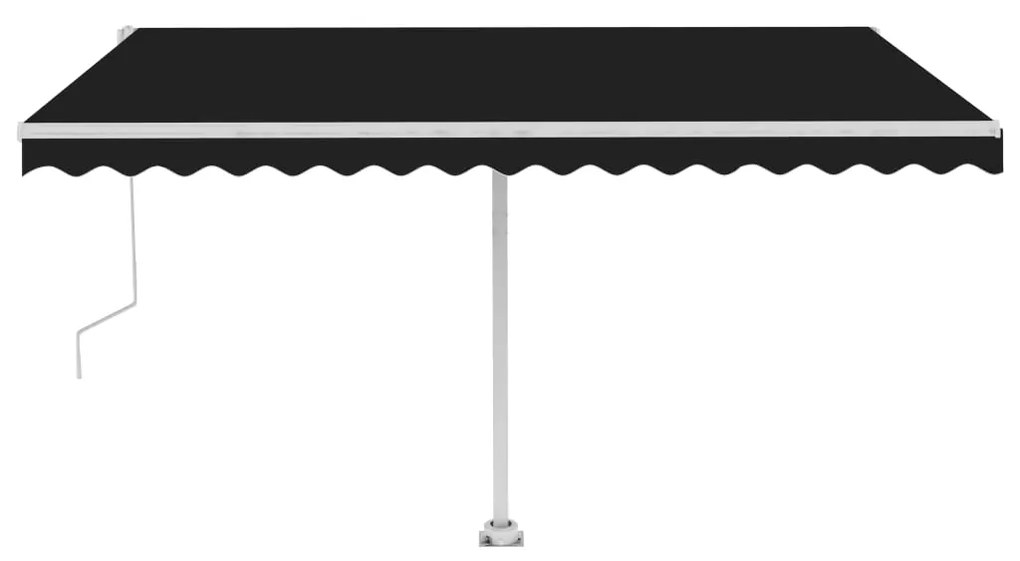 Toldo automático com LED e sensor de vento 450x350 cm antracite