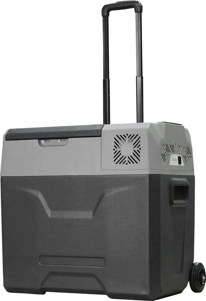HOMCOM Geleira Elétrica Portátil 50L Compressor Ecrã Toque 58,6x37,8x54,5cm Viagem Carro Cinza Eficiência Energética | Aosom Portugal