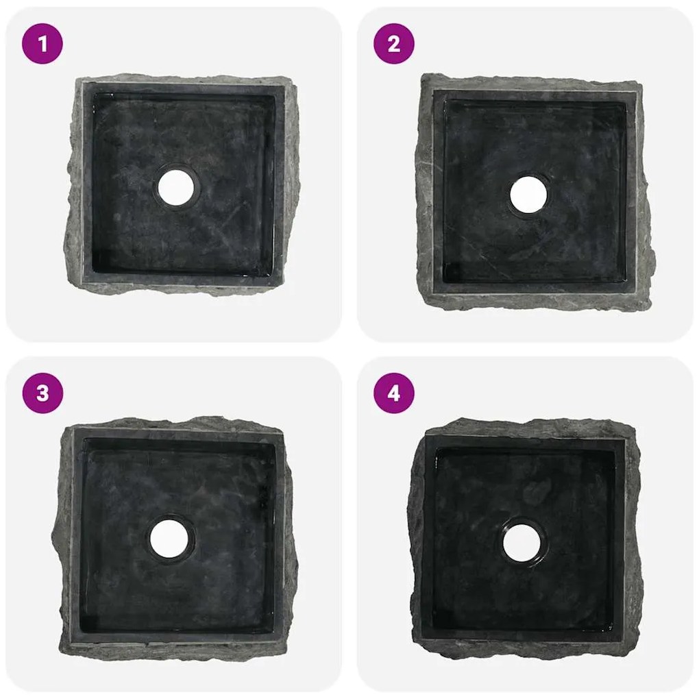 Lavatório 30x30x13 cm mármore preto