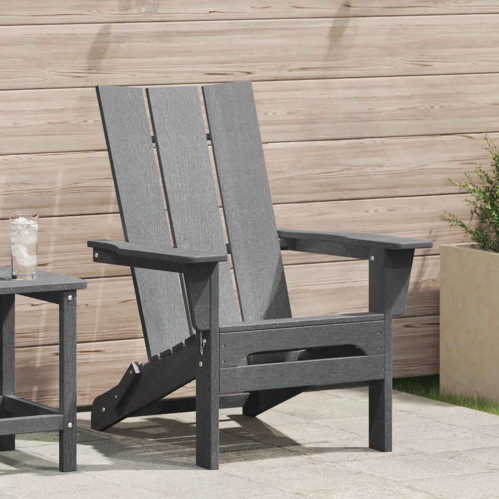 Cadeira Adirondack Dobrável Cinzento-claro 74,5x80,5x90 cm HDPE