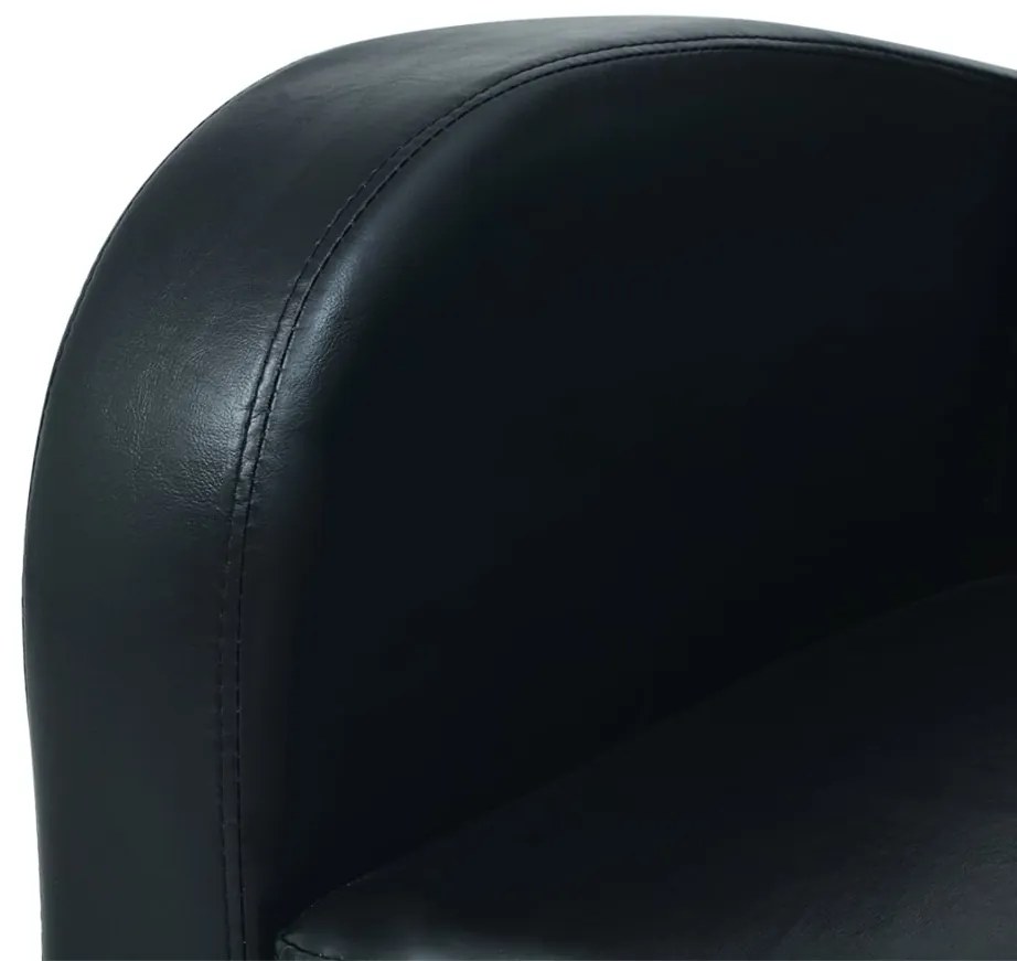 Conjunto de sofás 2 pcs couro artificial preto