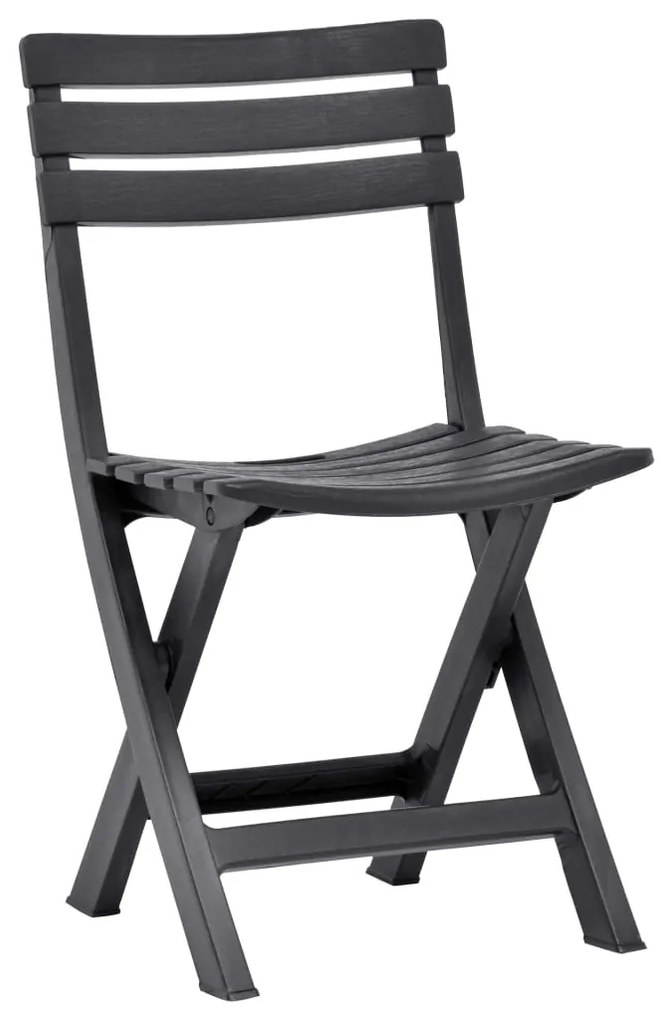 Cadeiras de jardim dobráveis 2 pcs plástico antracite