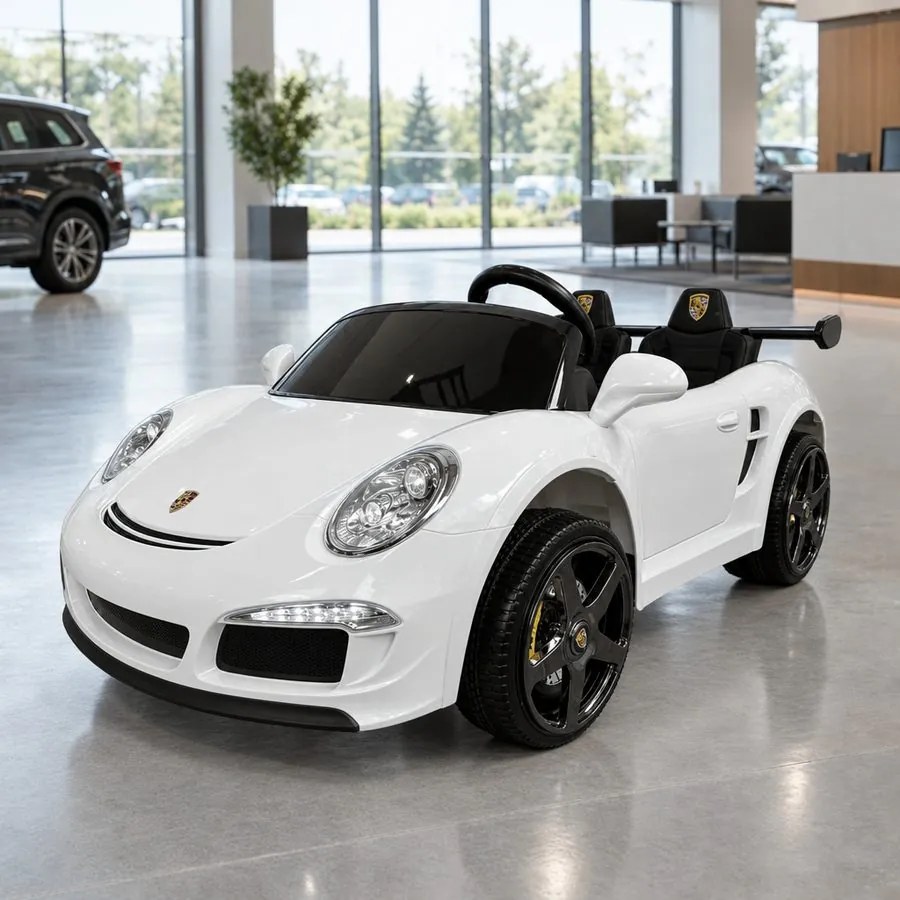 Carro elétrico para crianças Desportivo RUF CTR3 24V 2.4G MP4, Rodas de borracha, 2 lugares em pele sintética Branco