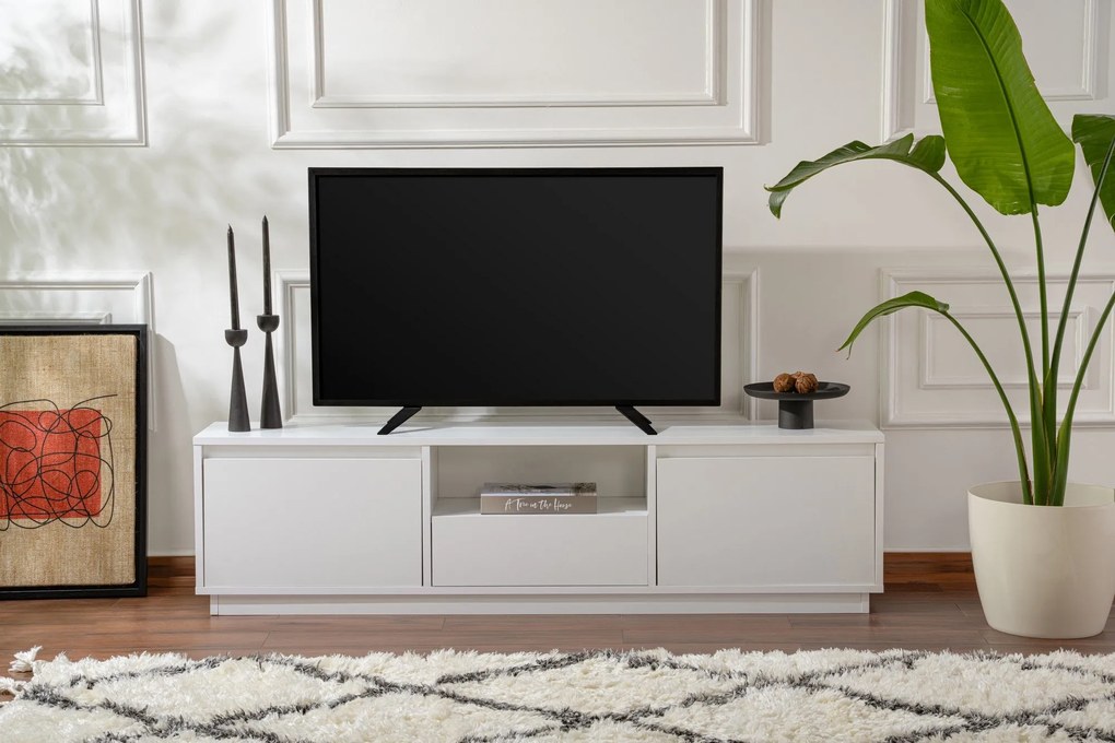 Móvel para TV Vanguard – Branco Natural – 160x42x29,5 cm