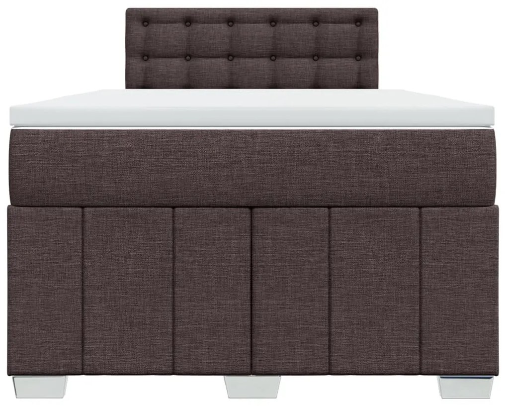 Cama boxspring com colchão 120x190 cm tecido castanho-escuro