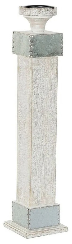 Castiçais DKD Home Decor Branco Madeira de mangueira (16.5 x 16.5 x 76 cm)