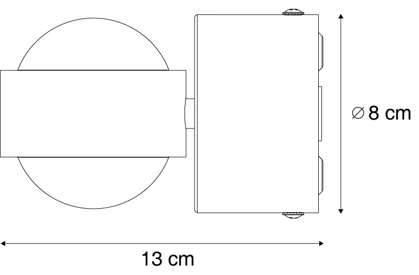 Aplique de parede de design branco incluindo LED IP44 - Lens Design