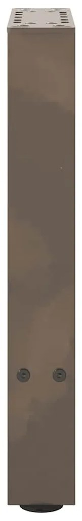 Pés para mesa de centro em aço natural, 2 peças, 38x(42-43) cm, aço