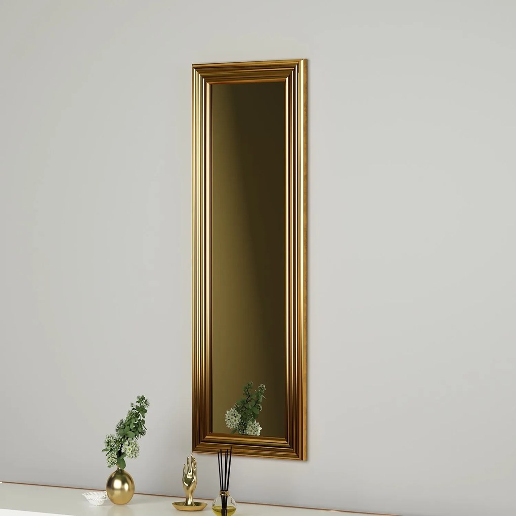 Espelho "Boos" - 30 x 90 x 2,2 cm - Moldura em Dourado - Design Modern