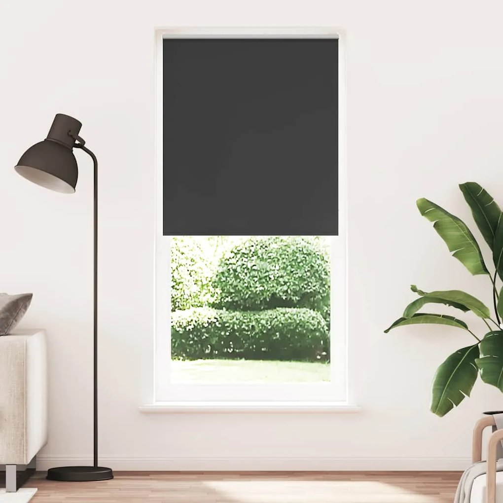 vidaXL Cortina de rolo blackout 84,4x230 cm, largura do tecido 80 cm, preta