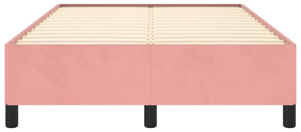 Estrutura de cama com colchão 120x190 cm veludo rosa