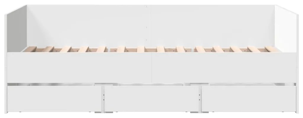Sofá-cama com gavetas sem colchão 75x190 cm branco