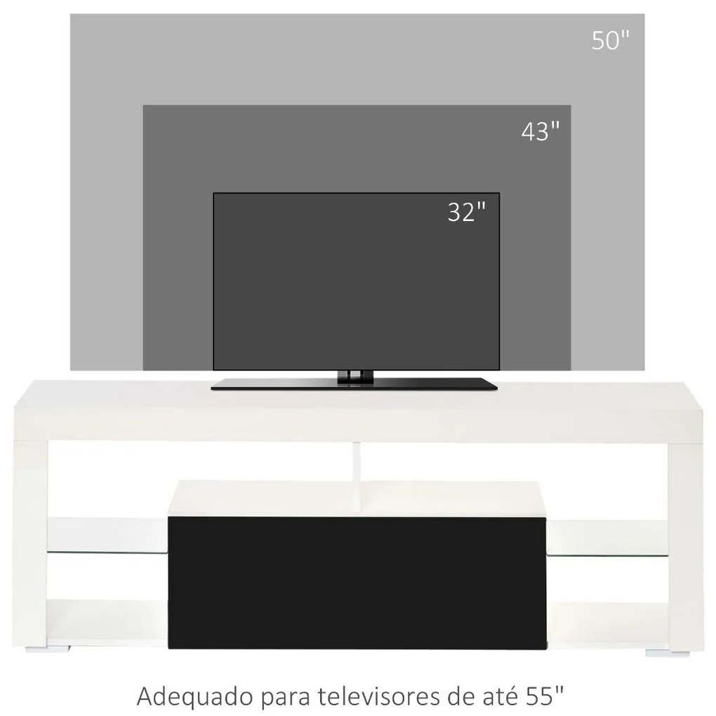 Móvel de TV Sunny - Branco e Preto - Design Moderno